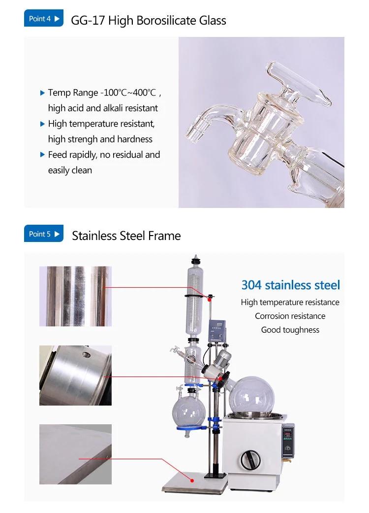 Industrial 50L rotary evaporator with hand lift