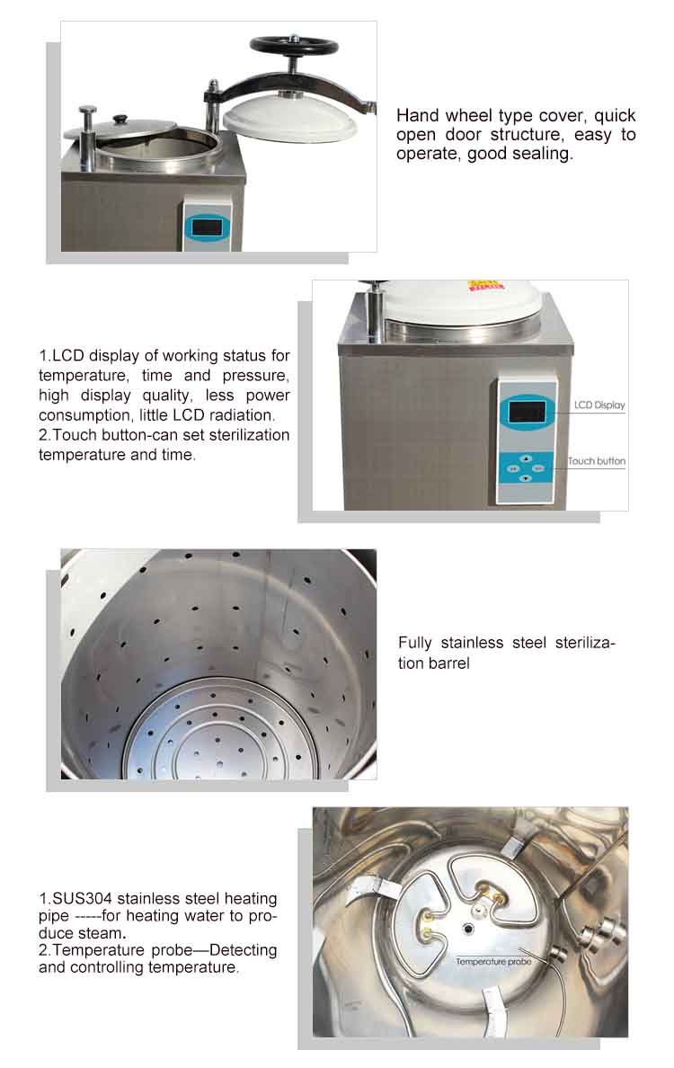 35L Medical vertical steam autoclave sterilizer