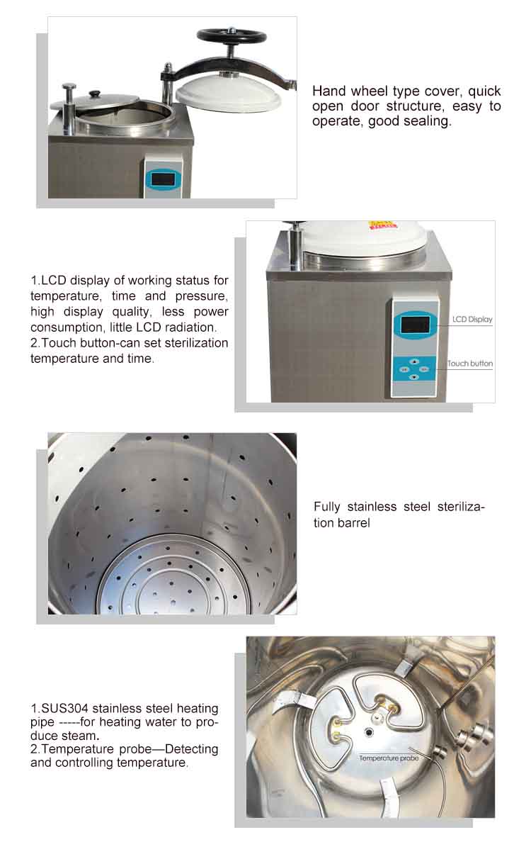 100L Fully Automatic Vertical Autoclave Steam Sterilizer