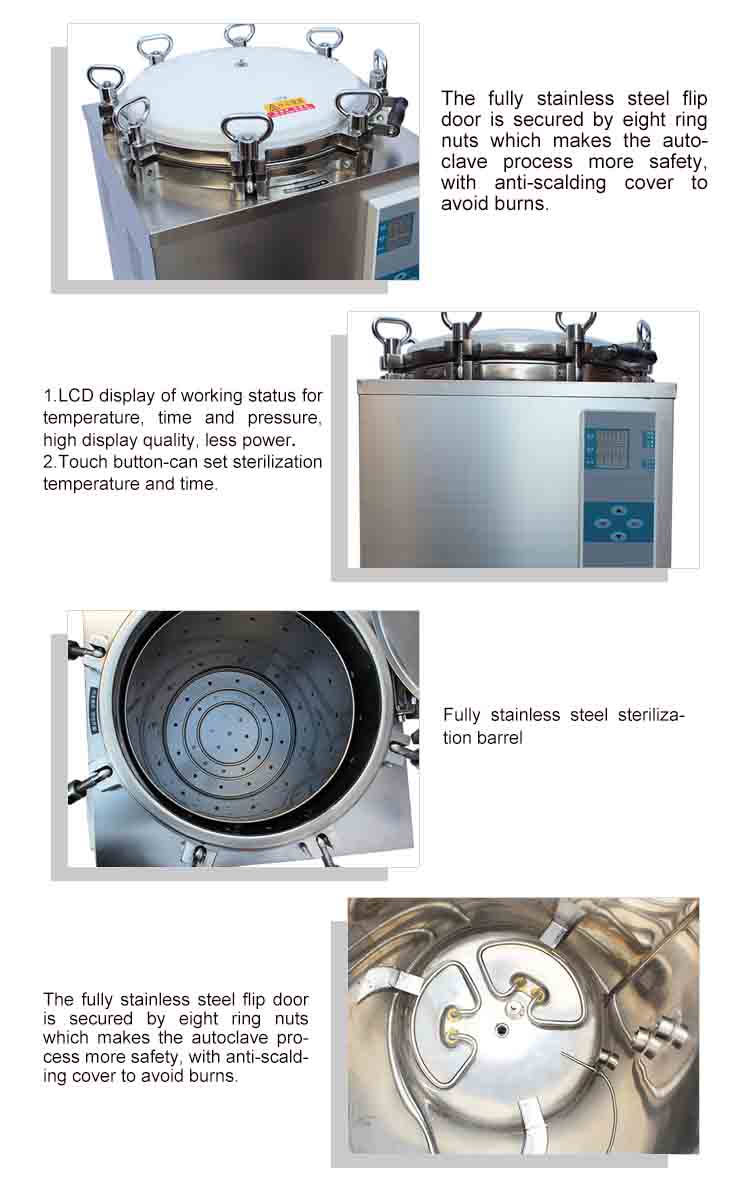 75L Vertical High Pressure Steam Automatic Sterilizer